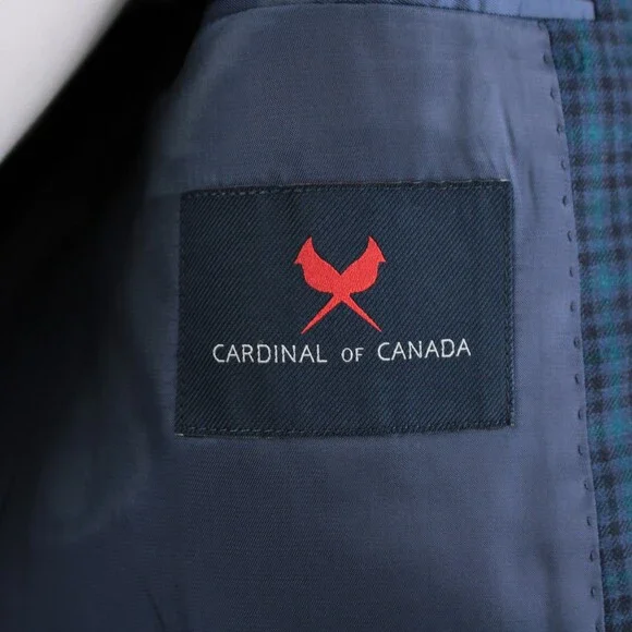 Cardinal of Canada NWT 100% Wool Sport Coat Size 42R US In Blues w/ Teal Plaid